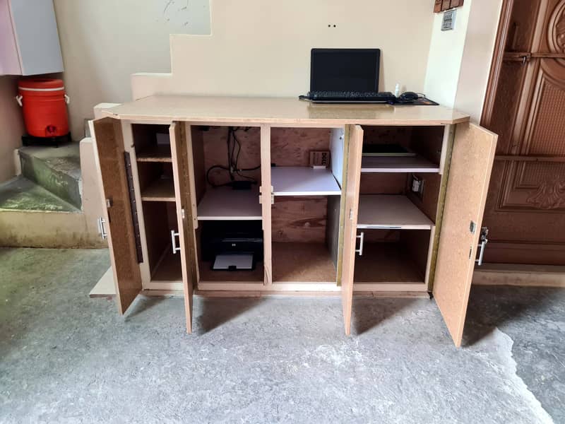 Wooden Table Office Computer Study Table Istari Iron Stand Counter 13