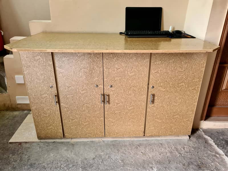 Wooden Table Office Computer Study Table Istari Iron Stand Counter 15