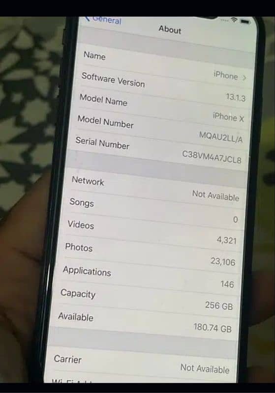 iphone x 256gb jv 4