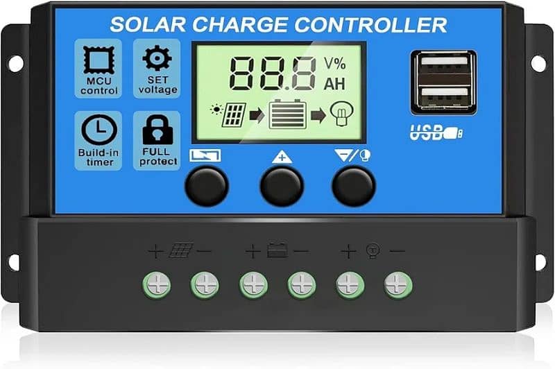 30A Solar Charge Controller, 12V/ 24V Solar Panel Regulator 0