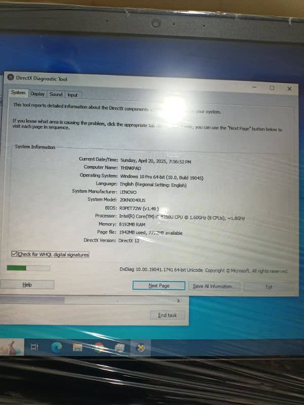 Lenovo Thinkpad I5 8th Gen E480 8