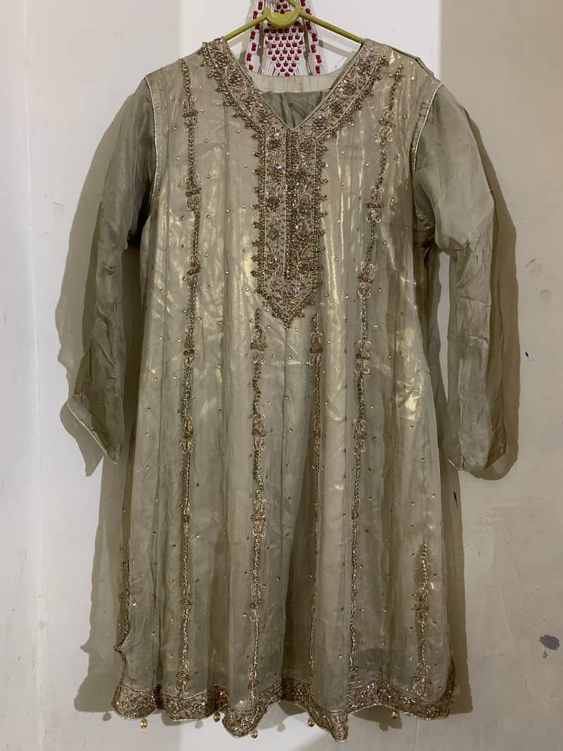 3 piece  Sharara with fancy froke 0