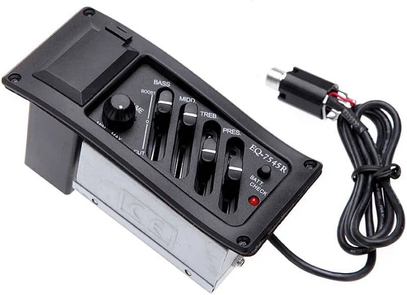 4-Band EQ Equalizer Pre-Amp Acoustic Guitar Preamp Amplifier Tuner 0