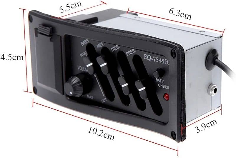 4-Band EQ Equalizer Pre-Amp Acoustic Guitar Preamp Amplifier Tuner 1