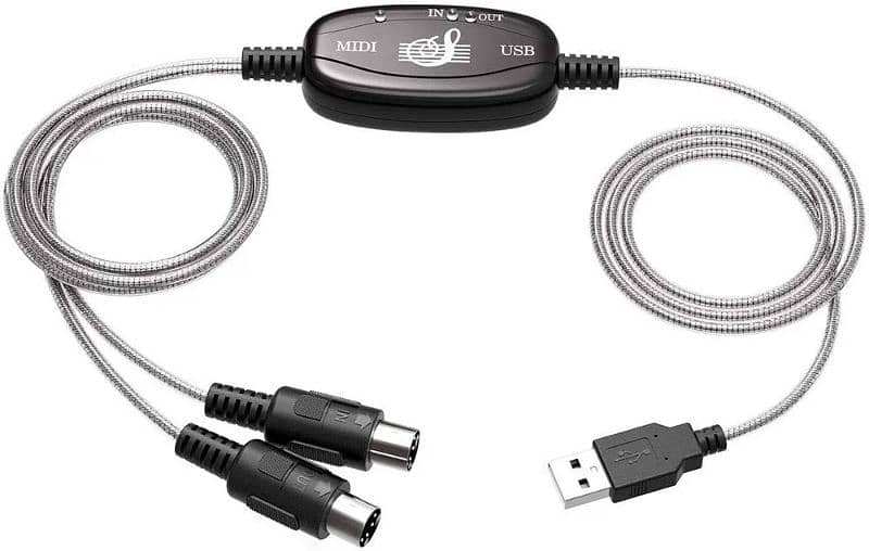 MIDI Cable Converter PC to Music Keyboard Adapter 0