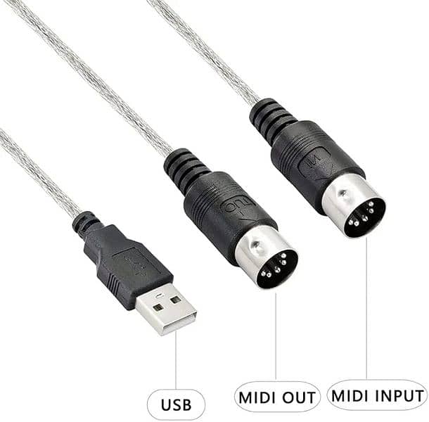 MIDI Cable Converter PC to Music Keyboard Adapter 1