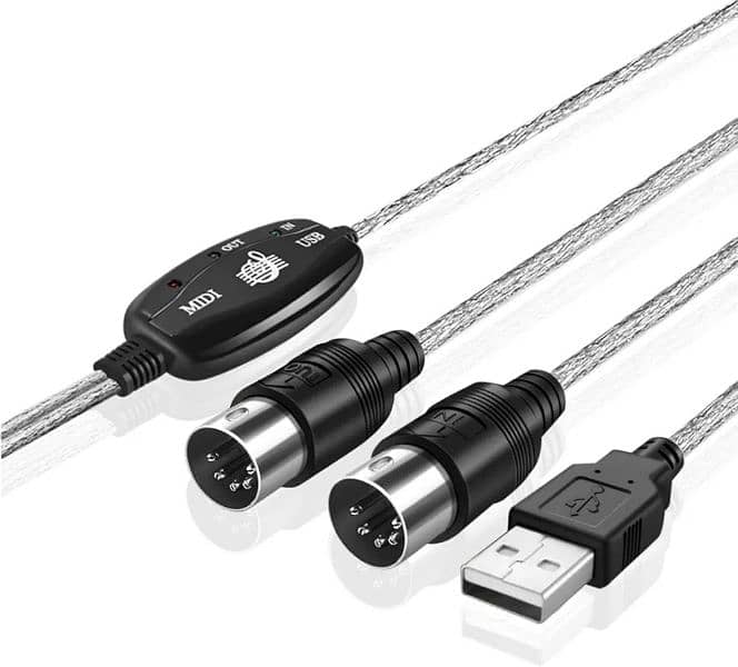 MIDI Cable Converter PC to Music Keyboard Adapter 7
