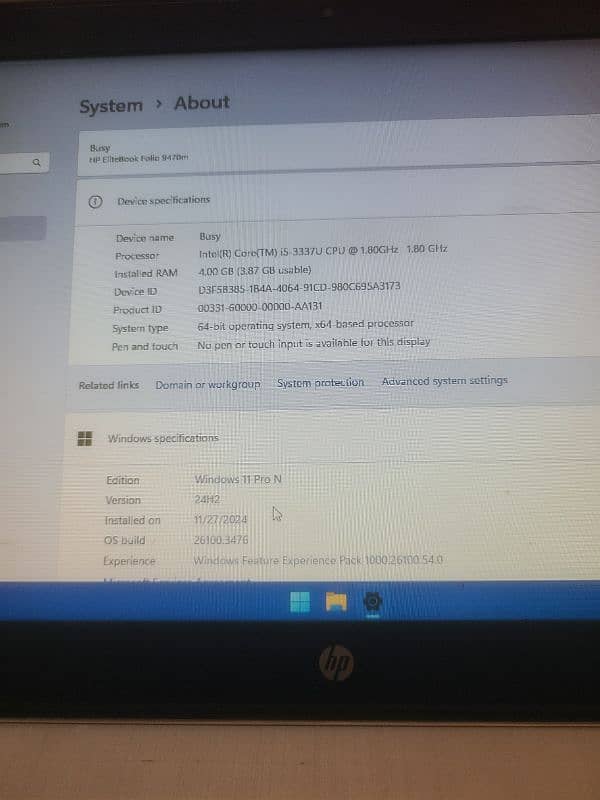 I5 3rd 4GB Ram HP Elitebook Folio 9470M Price is Final 10