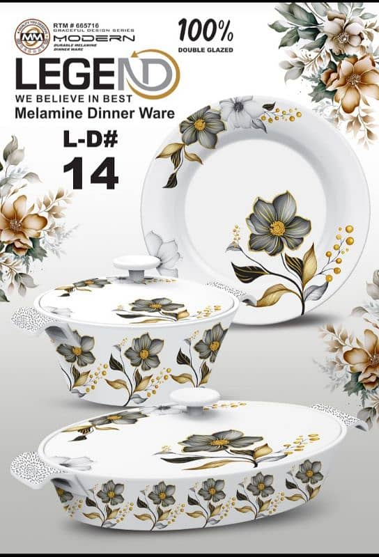 new melamine dinner set 100% double glazed oven safe best quality 5