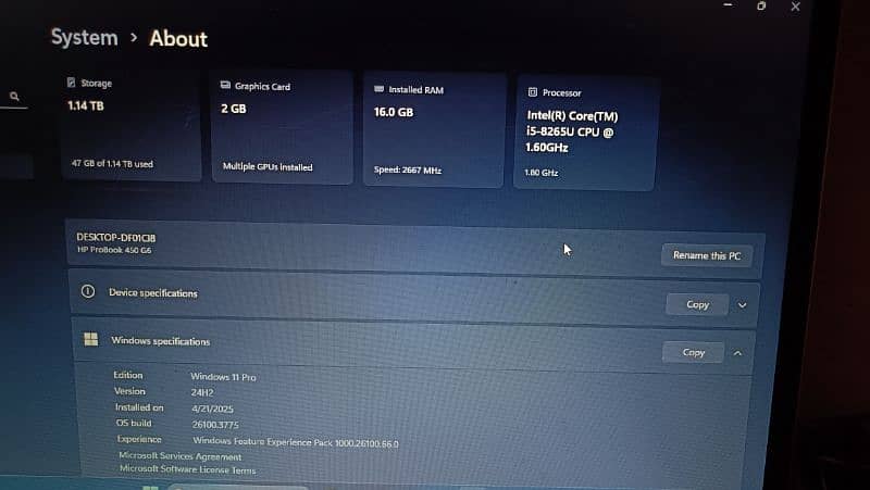 HP Laptop Probook 450 G6 | Core i5 8th Gen with nvidia 1