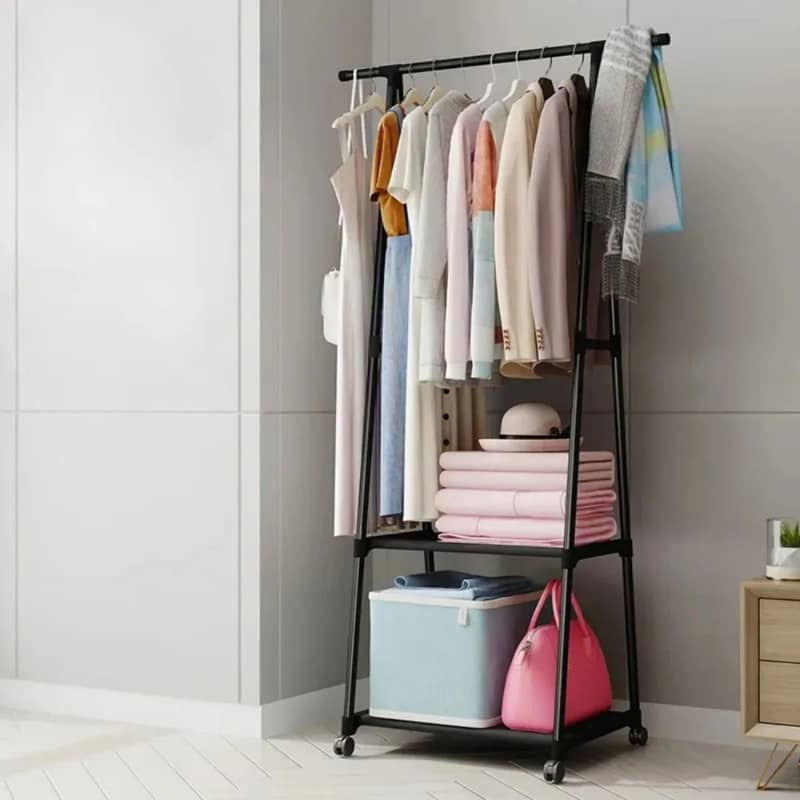 Clothes Hanging Stand - Hanging Stand for Clothes -3 Layers Storage 0