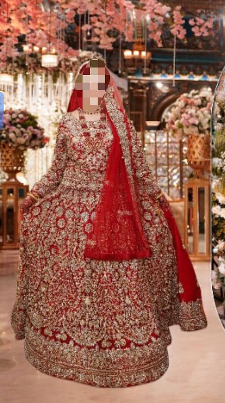 Bridal Lehnga branded unique design with full flare attached cancan 1