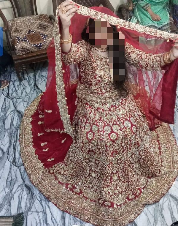 Bridal Lehnga branded unique design with full flare attached cancan 4