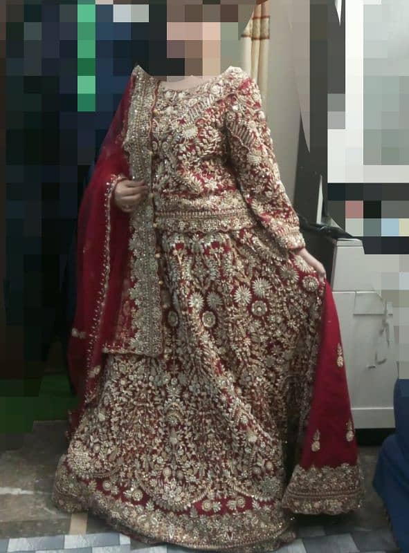 Bridal Lehnga branded unique design with full flare attached cancan 6