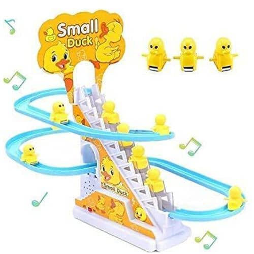 Duck Climbing Stairs Toy - Electric Duck Toy with Lights & Music 0