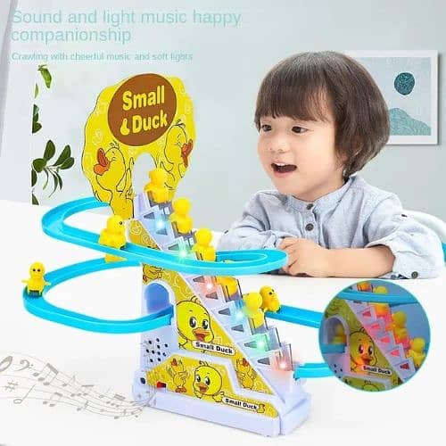 Duck Climbing Stairs Toy - Electric Duck Toy with Lights & Music 2