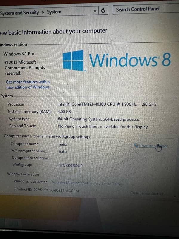 dell second g Intel Core i3  8.1 4 GB RAMلیپ‌ٹاپ 3