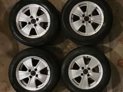 rim 14inch 6j, tyre 185.65. 14 ,brand new condition rim and 75%+ tyres