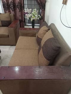 sofa set with wooden table