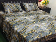 cotton printed double bedsheets 3pcs