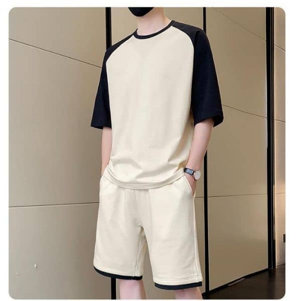 2-piece Men's cotton Track-suit;T-shirt and short 4