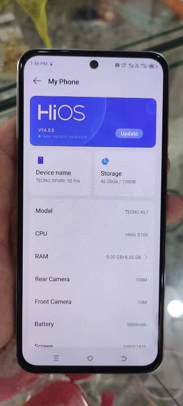 techno spark 30 pro 8/128 PUBG gaming phone 8