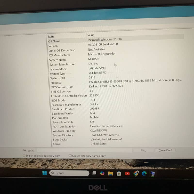 Dell Latitude 5490 | Core i5 8th Gen | 8GB RAM | 256GB SSD 14