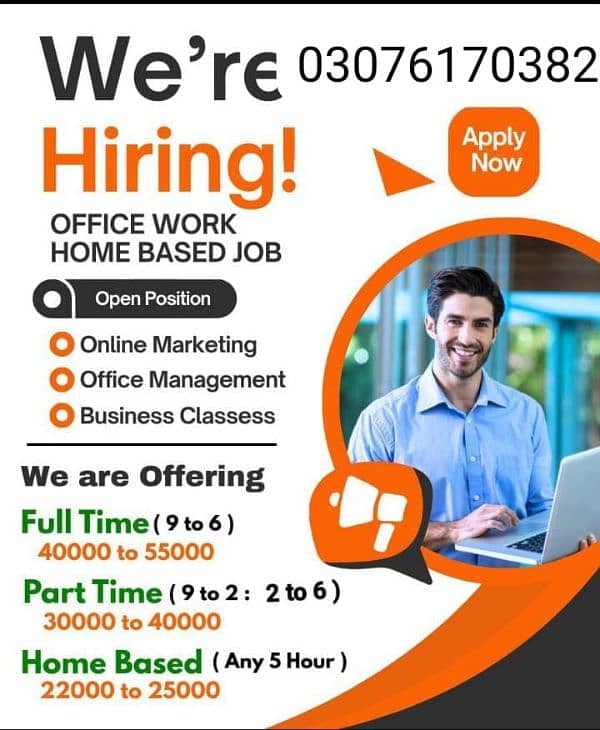 part time full time office work and home based 0