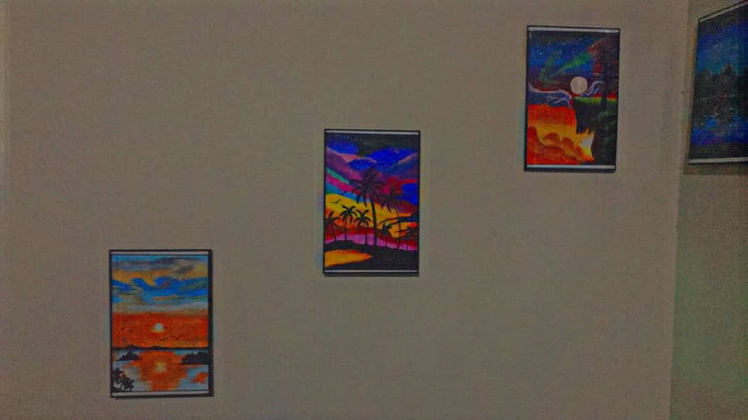 A-4 Sheet with ACRYLIC Paint + Canvas Scenery Painting for Sale 16