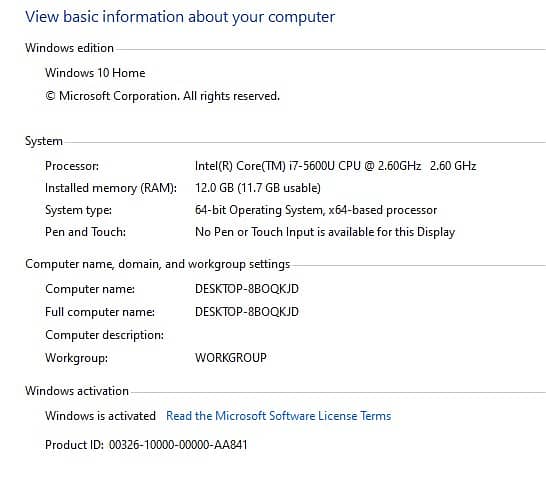 LENOVO i7 7th Generation 4