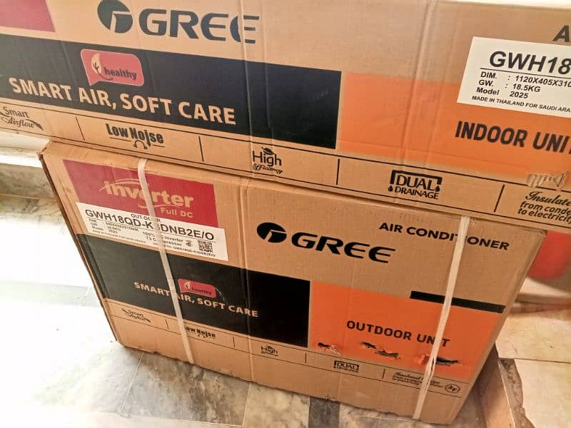 GREE SPLIT NEW AC DC INVERTER MADE IN THAILAND T3 COMPRESSOR HEAT COOL 4