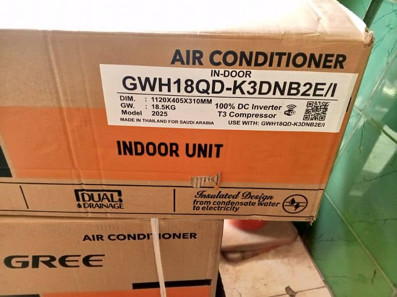 GREE SPLIT NEW AC DC INVERTER MADE IN THAILAND T3 COMPRESSOR HEAT COOL 5