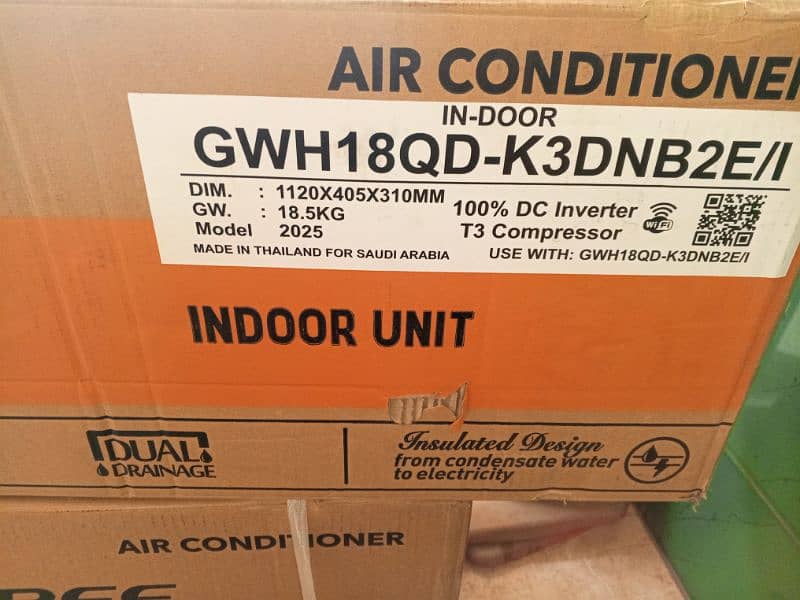 GREE SPLIT NEW AC DC INVERTER MADE IN THAILAND T3 COMPRESSOR HEAT COOL 6