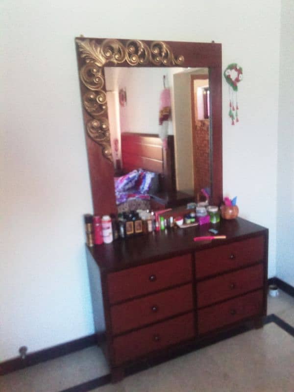 double bed dressing table 2 side table with mattress 0