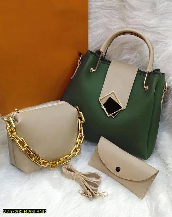 Woman leather handbags on 3pcs woman leather pouch (BAF Store) 7