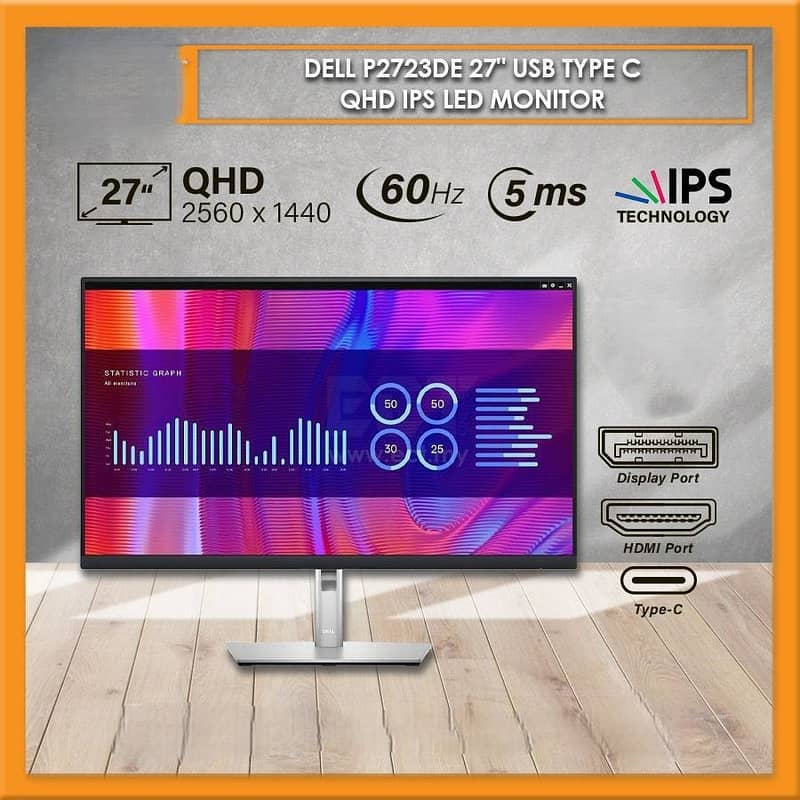 27" Inch Dell Latest 2023 Model Borderless P2723DE 2k USB-C Monitor 2