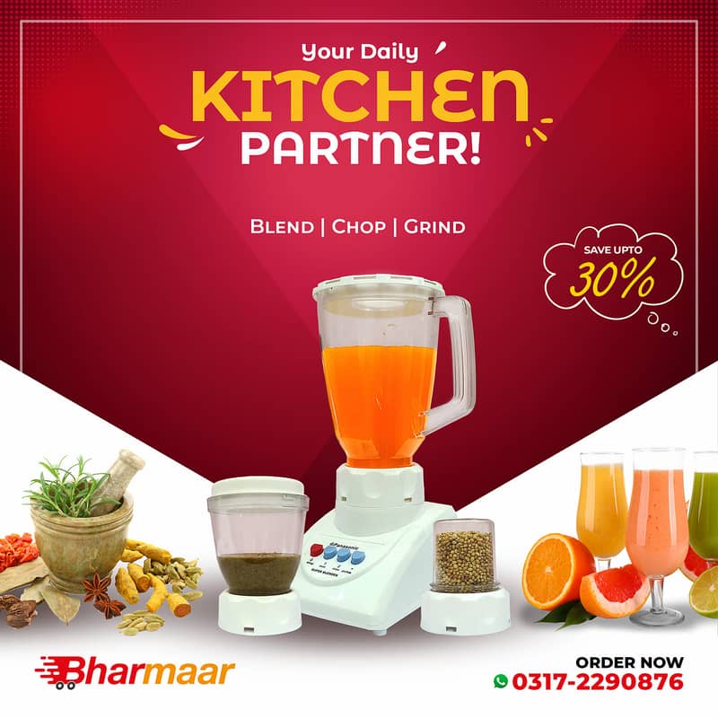 Blender Grinder Chopper 3 in 1 Juicer Mixer 4