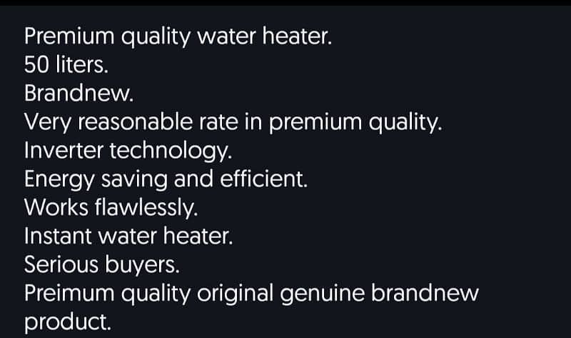 Welcome premium brand, 50 liters brand new instant water geyser 4