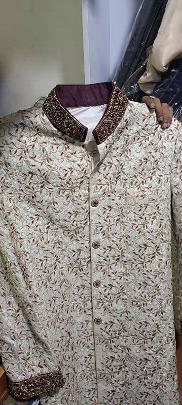 Tailor made new hand embroidered sherwani for groom 0