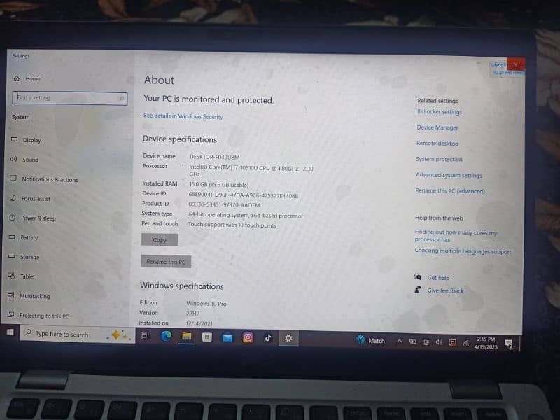 dell core i7 / 10th generation 3