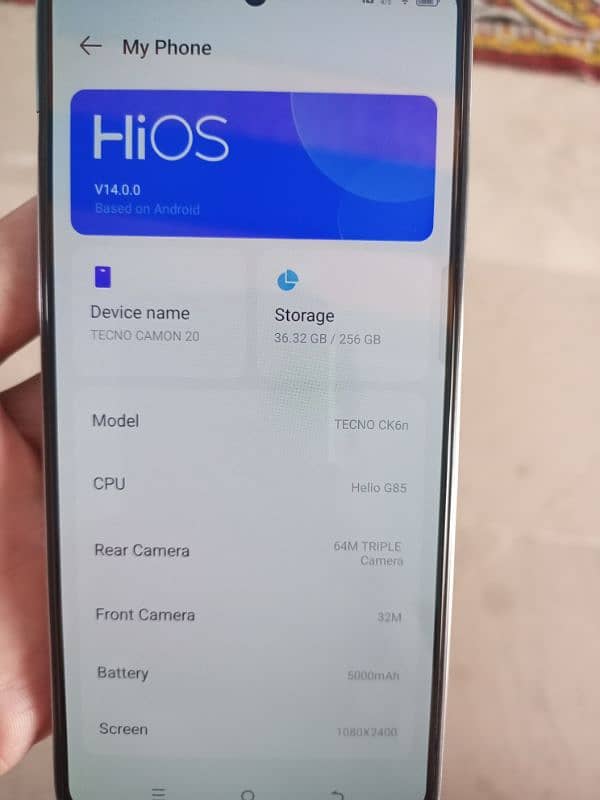 Tecno camon 20 8+8gb 256gb with box 6
