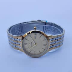 men's quartz Round stainless steel