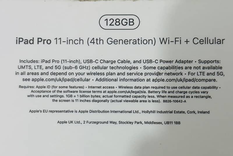 IPAD PRO 11 Inches WI-Fi + CELlular 128 GB 7