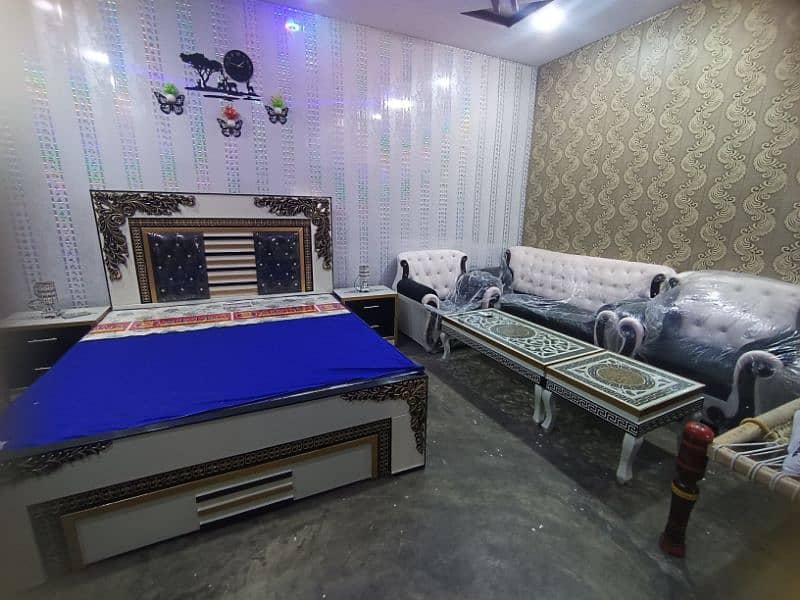 bed and sofa set with table set 2