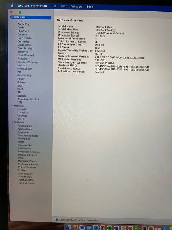 MacBook Pro 2018 (A1989) 13”, Touch Bar, 2.5GHz Core i5, 16GB, 512GB 3