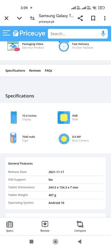 Samsung tablet S6 lite 7