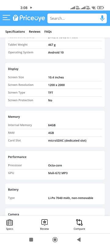 Samsung tablet S6 lite 8