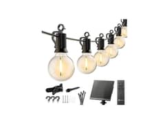 Brightown 58FT Solar String Lights Outdoor with Remote Cable Ties