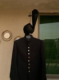 Amir Adnan Signature Black Sherwani