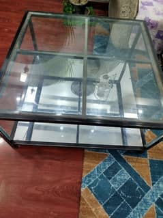centre table made of metal & glass
